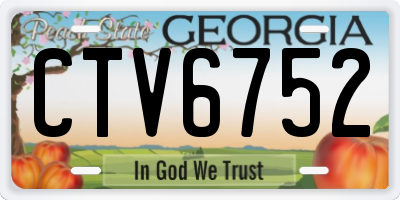 GA license plate CTV6752