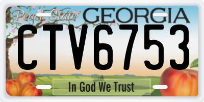 GA license plate CTV6753