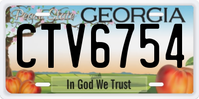 GA license plate CTV6754