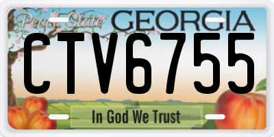 GA license plate CTV6755