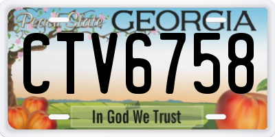 GA license plate CTV6758
