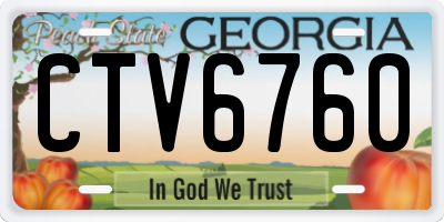 GA license plate CTV6760
