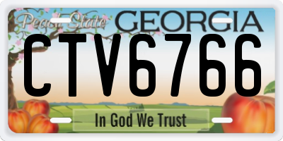GA license plate CTV6766