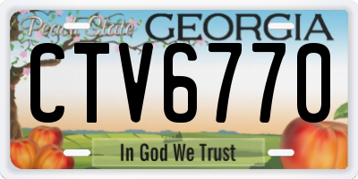 GA license plate CTV6770