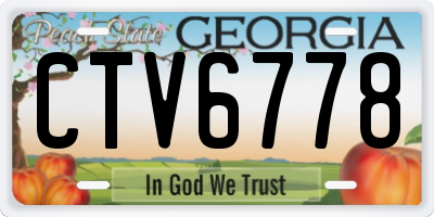 GA license plate CTV6778
