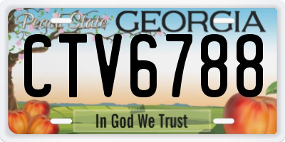 GA license plate CTV6788