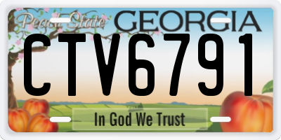 GA license plate CTV6791