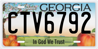 GA license plate CTV6792