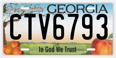 GA license plate CTV6793