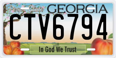 GA license plate CTV6794