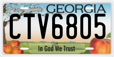 GA license plate CTV6805