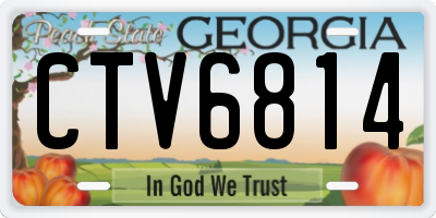 GA license plate CTV6814