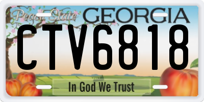 GA license plate CTV6818
