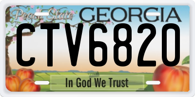 GA license plate CTV6820