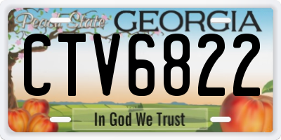 GA license plate CTV6822