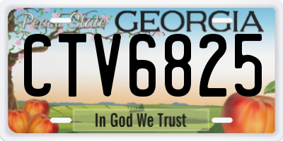GA license plate CTV6825