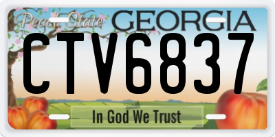 GA license plate CTV6837