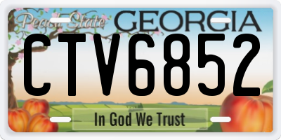 GA license plate CTV6852