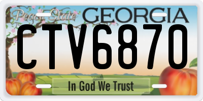 GA license plate CTV6870