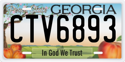GA license plate CTV6893