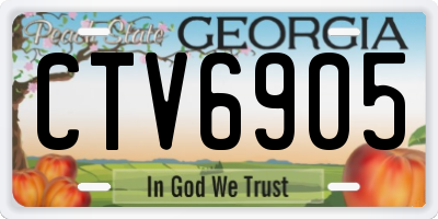 GA license plate CTV6905