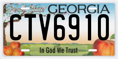 GA license plate CTV6910