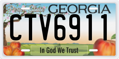 GA license plate CTV6911