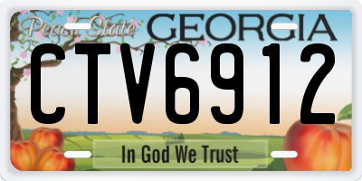 GA license plate CTV6912