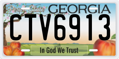 GA license plate CTV6913