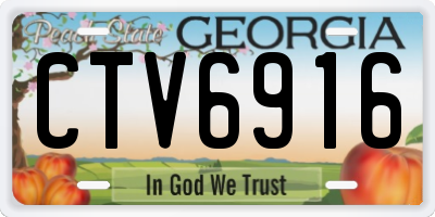GA license plate CTV6916