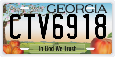 GA license plate CTV6918