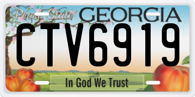 GA license plate CTV6919