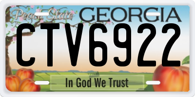 GA license plate CTV6922