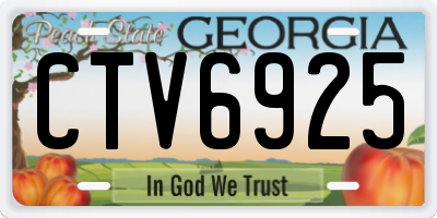 GA license plate CTV6925