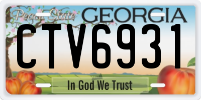 GA license plate CTV6931