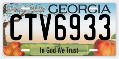 GA license plate CTV6933