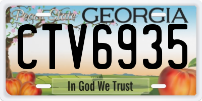 GA license plate CTV6935