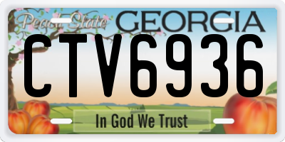 GA license plate CTV6936