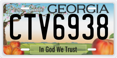 GA license plate CTV6938