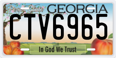GA license plate CTV6965