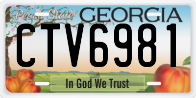 GA license plate CTV6981