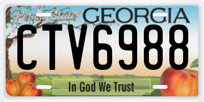 GA license plate CTV6988