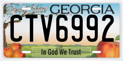 GA license plate CTV6992