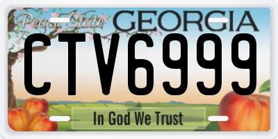 GA license plate CTV6999