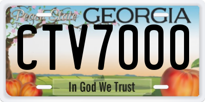 GA license plate CTV7000