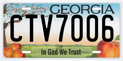 GA license plate CTV7006