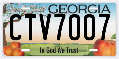 GA license plate CTV7007