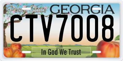 GA license plate CTV7008