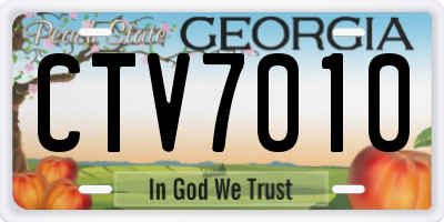 GA license plate CTV7010