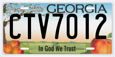 GA license plate CTV7012